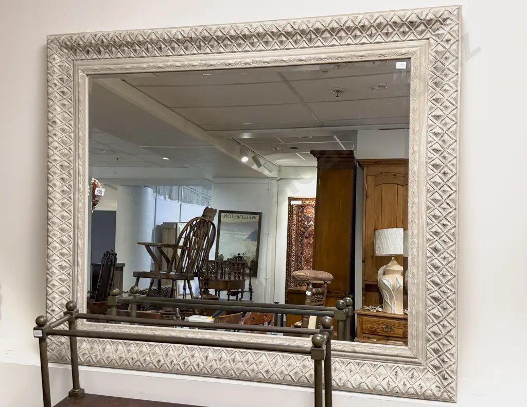 Large Bevel Edged Overmantle Mirror Image 1++