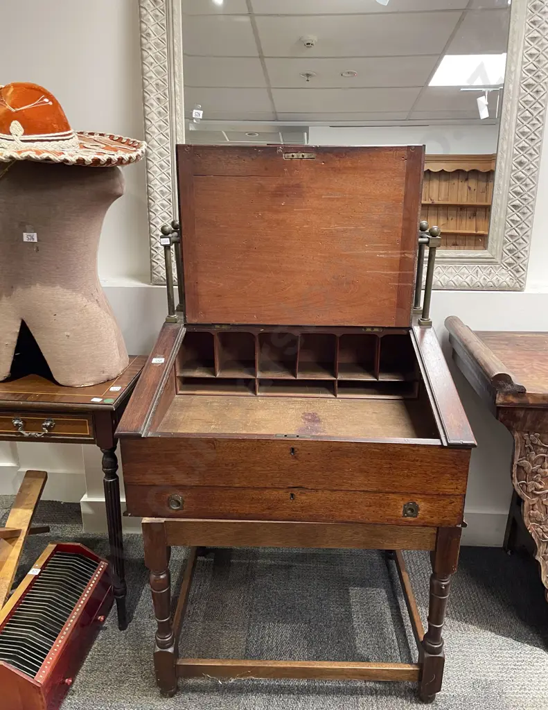 Antique Mahogany Clerk's Desk Image 1++