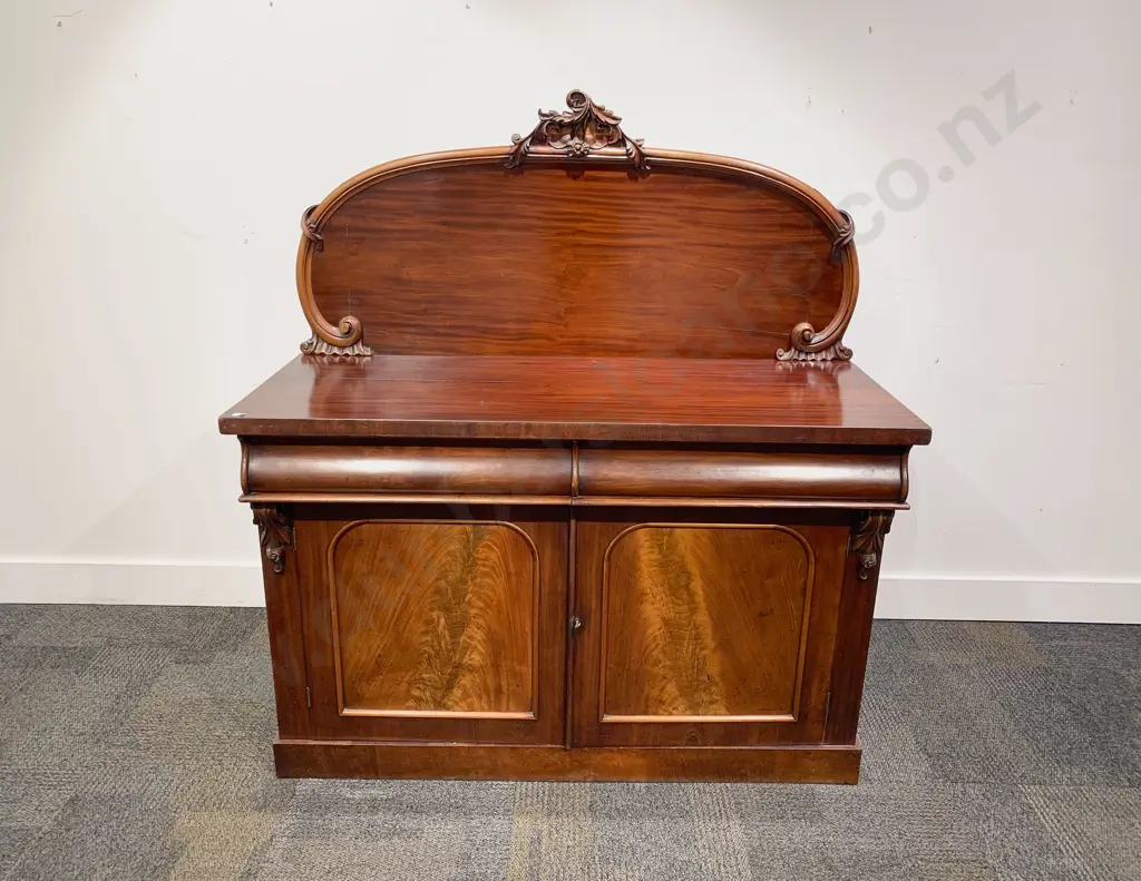 Victorian Mahogany Sideboard with Gallery Back Image 1++
