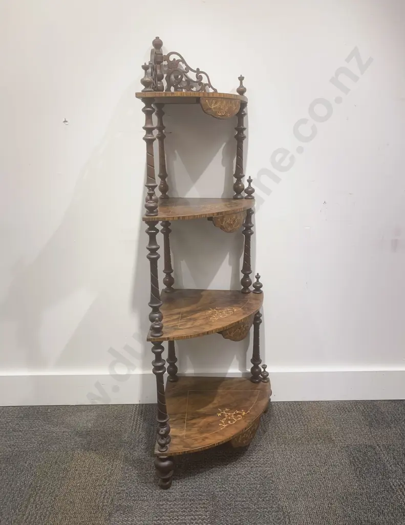 Victorian Inlaid Four Tier Corner Whatnot Image 1++