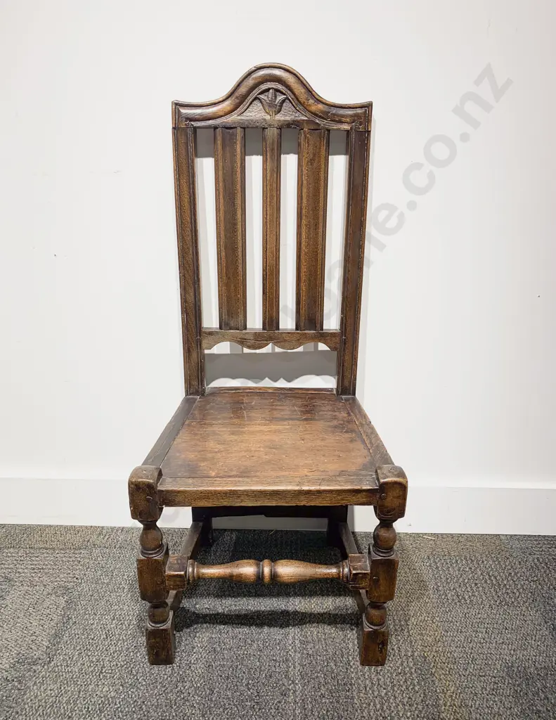 C17th English Oak Hall Chair Image 1++