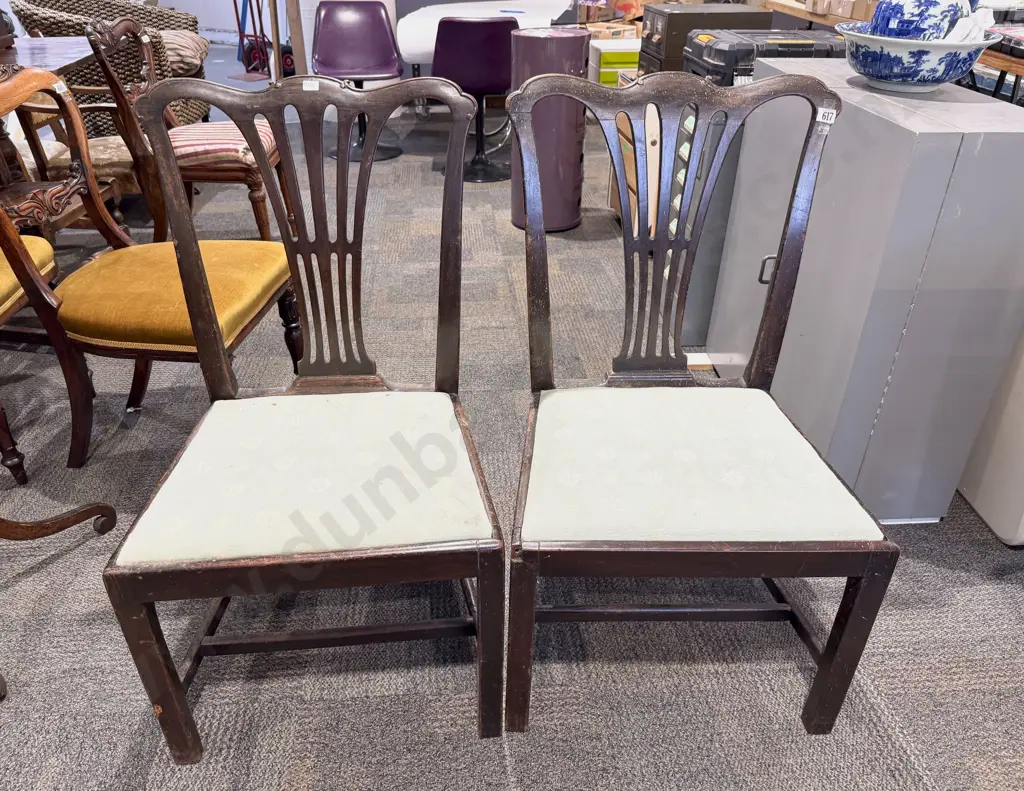 Pair of Geo III Mahogany Dining Chairs Image 1++