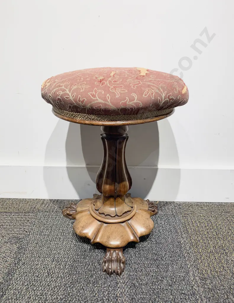 Victorian Walnut Revolving Piano Stool Image 1++