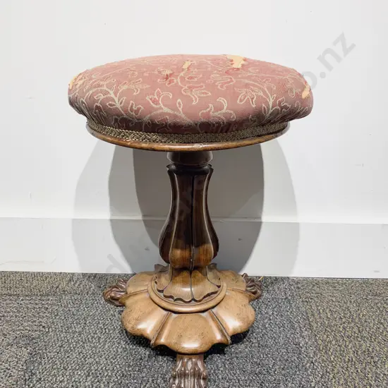 Victorian Walnut Revolving Piano Stool