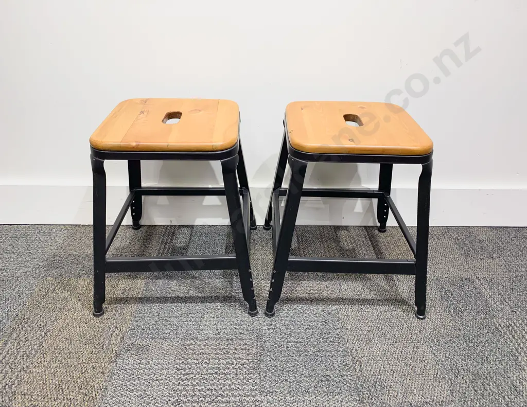 Pair of Industrial Style Stools Image 1++
