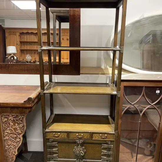 Korean What-Not With Cabinet To Base