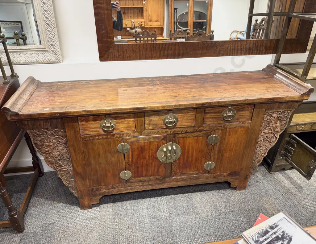 Chinese Teak Sideboard Image 1++