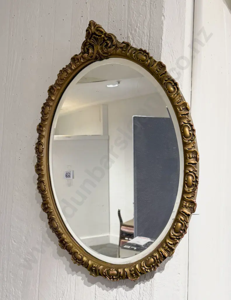 Oval Gilt Framed Wall Mirror Image 1++