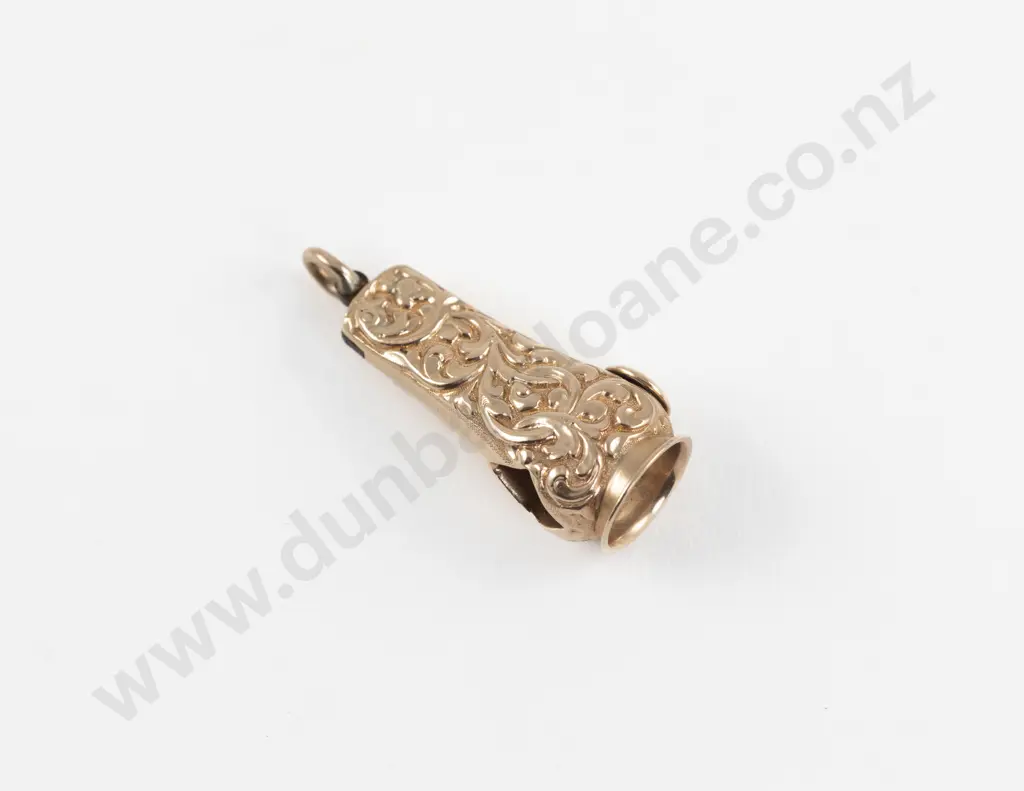 Vintage 9ct Engraved Cigar Cutter Image 1++