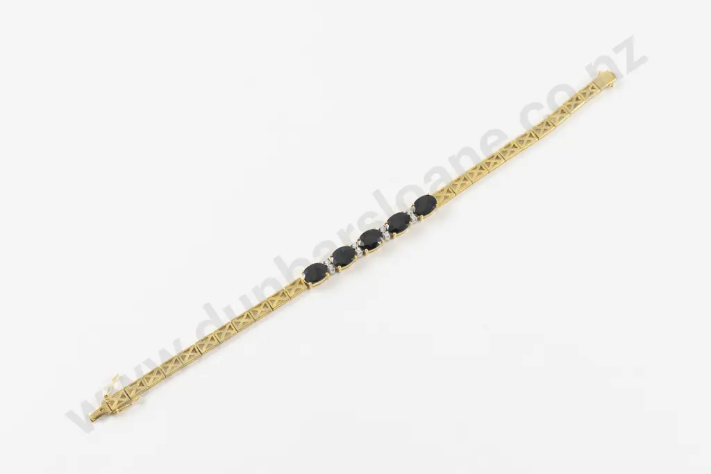18ct Five Stone Sapphire Fancy Bracelet Image 1++