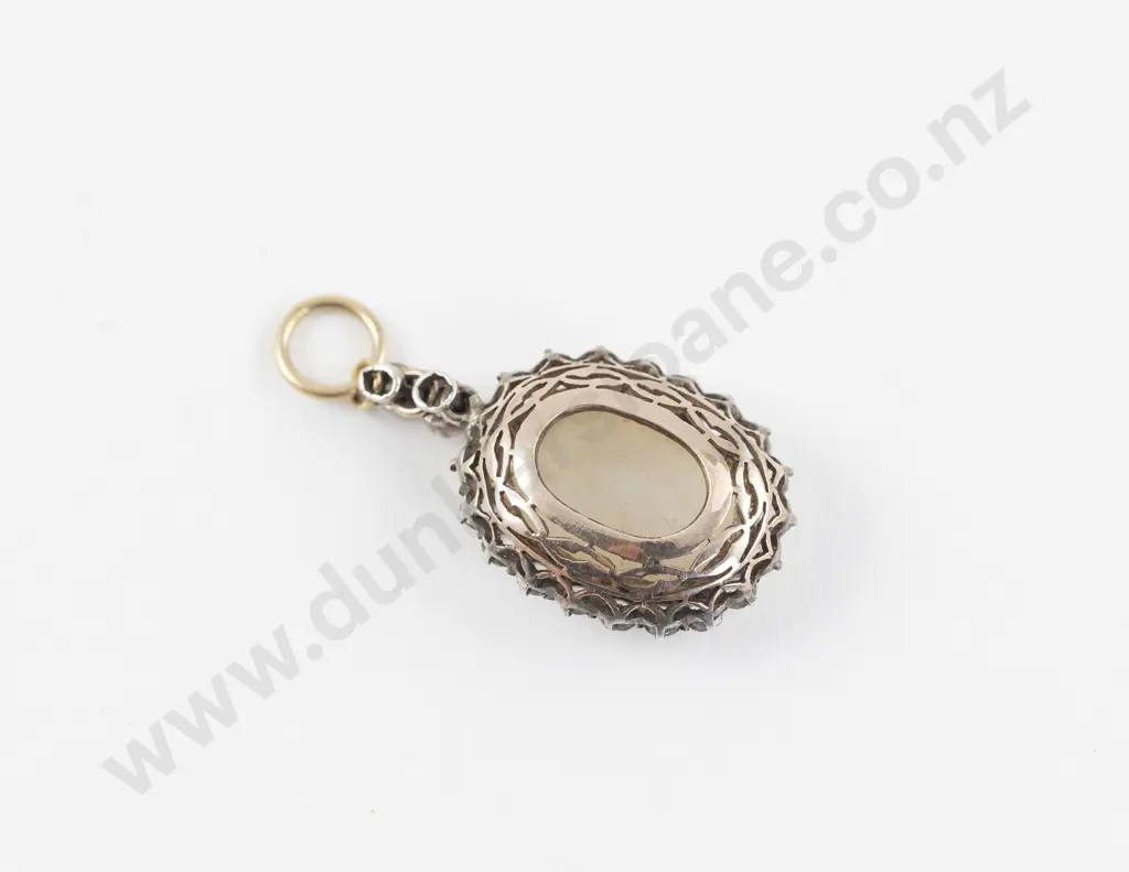 Victorian 18ct Opal and White Sapphire Pendant Image 1++