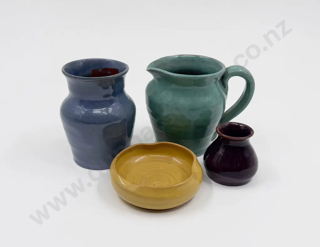 Paka Pottery Jug Two Vases & Pin Dish Image 1++