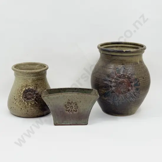 Three NZ Pottery Vases