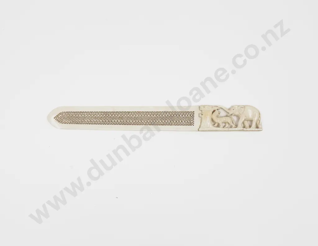 Antique Ivory Finely Carved and Reticulated Letter Opener Image 1++
