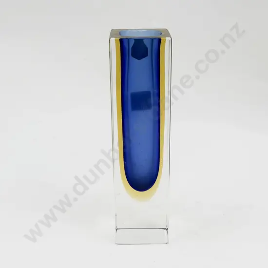C1960's Murano Glass Mandruzzato Sommerso Faceted Vase