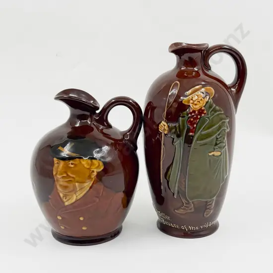 Two Royal Doulton for Dewar's Whisky Decanters The Huntsman and Tony Weller No Stoppers