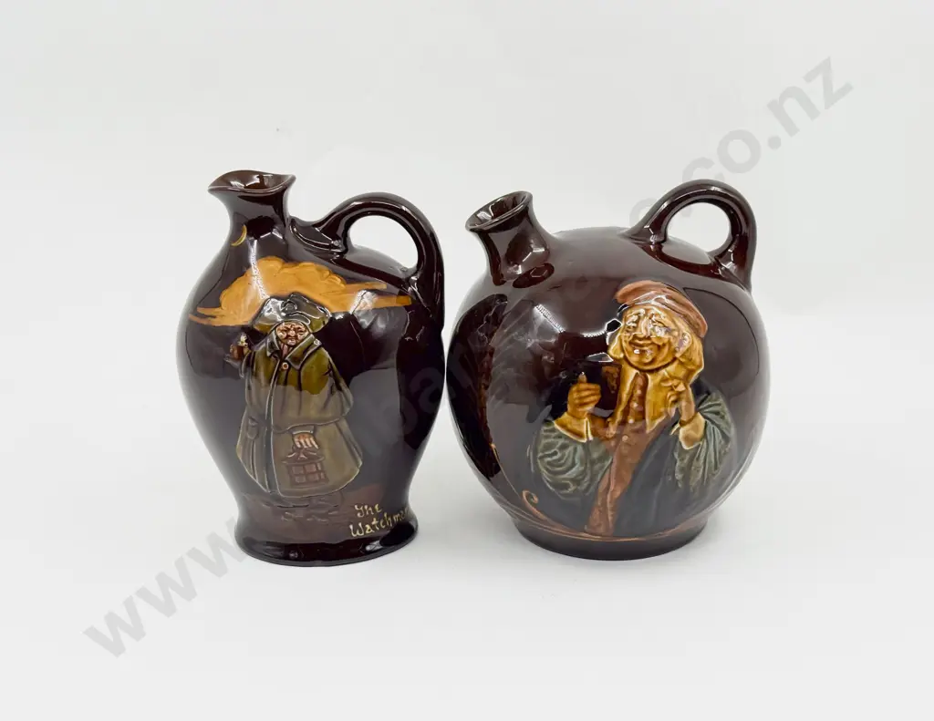 Two Royal Doulton for Dewar's Whisky Decanters The Watchman and John Barleycorn No Stoppers Image 1++