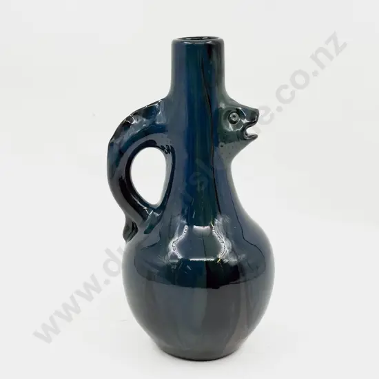 C1880/90 Art Nouveau Sunflower Pottery Elton Ware Fish Ewer/Vase