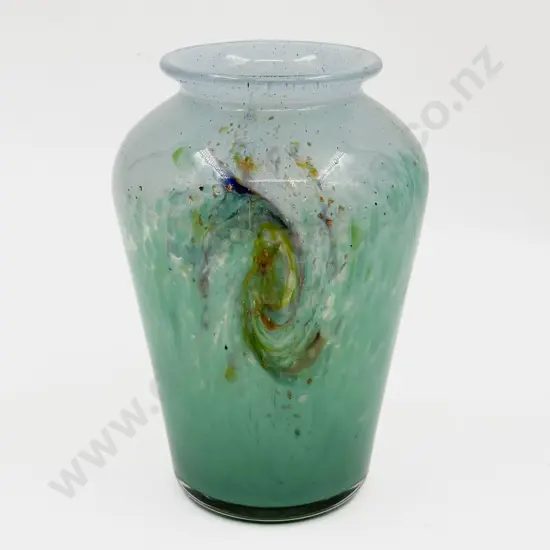 Monart Glass Vase with Original Paper Label