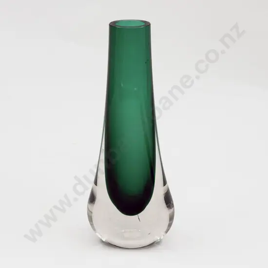 Whitefriars 'Teardrop' Vase designed by Geoffrey Baxter in Meadow Green