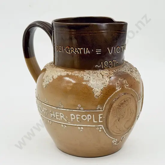 Doulton Lambeth Stoneware Victoria 1837-1897 Jubilee Ale Jug