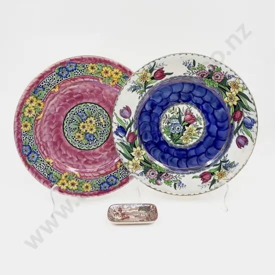 Two Maling Head Rack Plates & Jam Dish