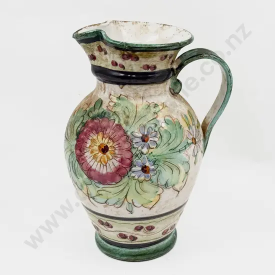 Large Decorative Italian Pottery Ewer