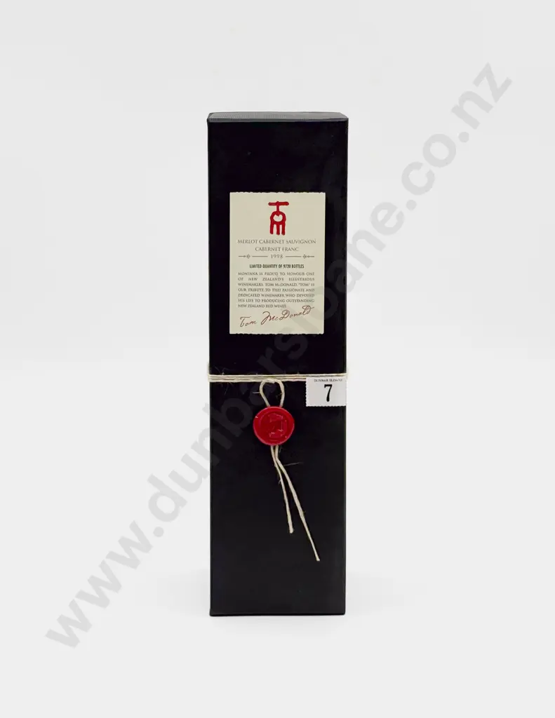 1 Bottle NZ 1998 Tom MacDonald Merlot Cabernet Sauvignon Cabernet Franc Image 1++