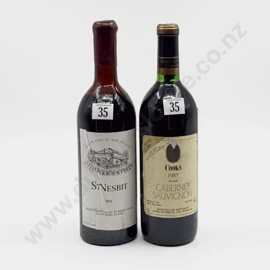 1 Bottle NZ 1984 St Nesbit & 1 Bottle NZ Cooks 1985 Fernhill PB Cabernet Sauvignon