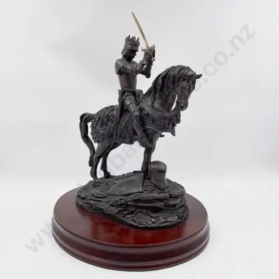 Spelter Figure of Medieval Knight & Horse
