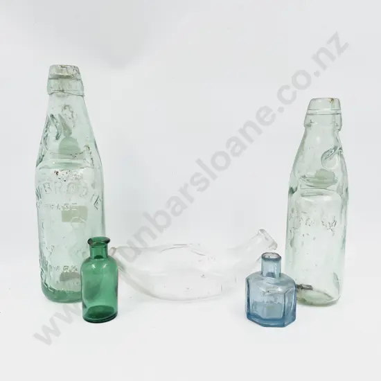 Small Quantity of Assorted Vintage Glass Bottles together with Scale & Weights