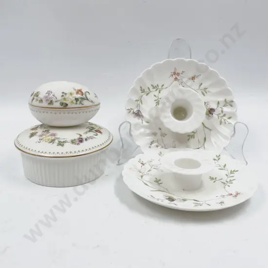 Small Quantity of Assorted Wedgewood Including Pair of Candleholders