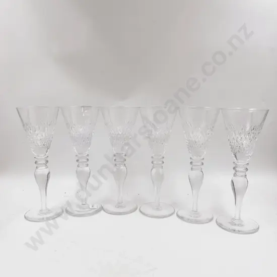 Set of Six Crystal Champagne Flutes