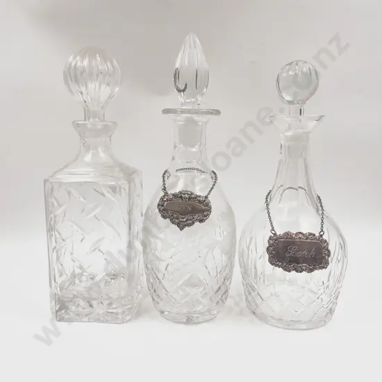 Three Assorted Decanters