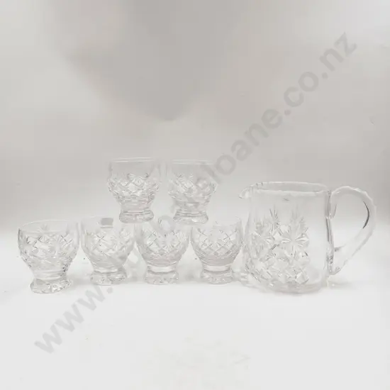 Crystal Jug & Six Crystal Glasses