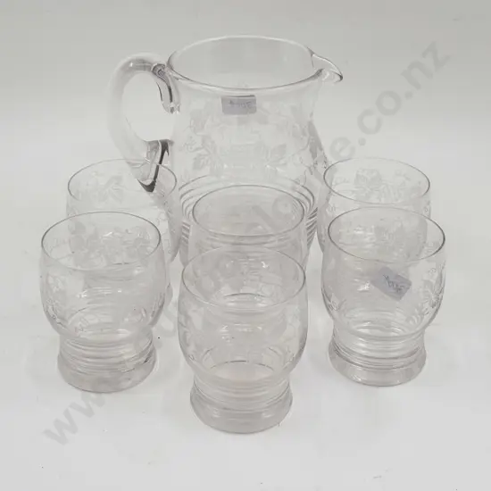Stuart Crystal Jug & Six Matching Glasses