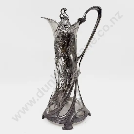 Large WMF Art Nouveau S/P Claret Jug