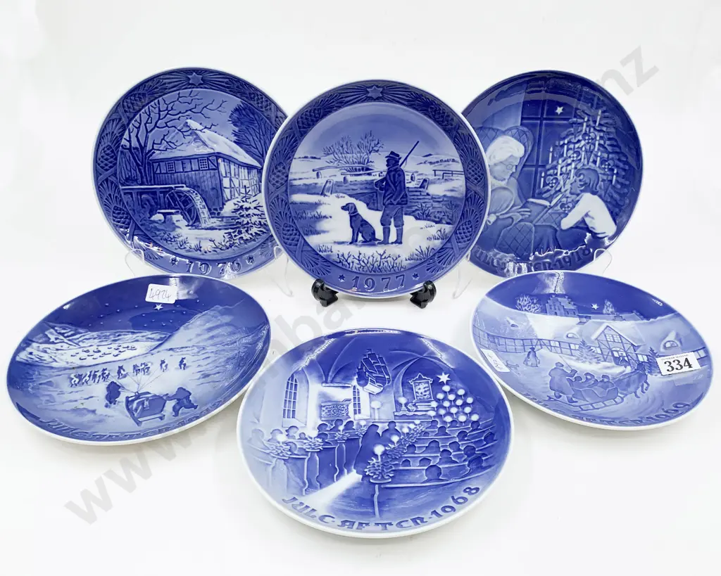 Four Royal Copenhagen Christmas Plates Together with Two B&G Christmas Plates Image 1++