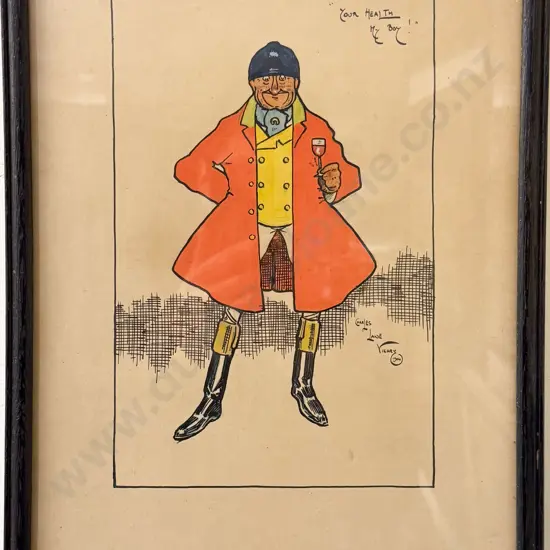 Four Charles Lane Vicary Cartoon Caricatures