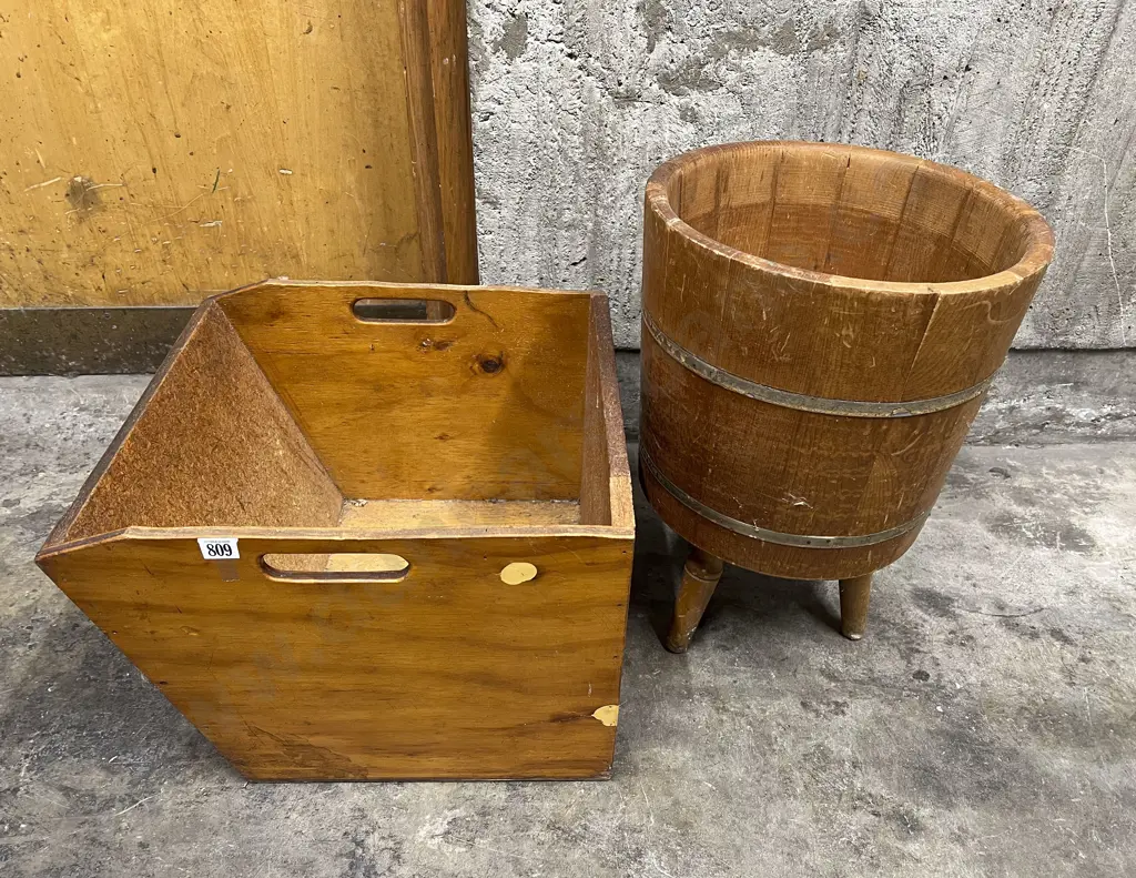 Wooden Three Legged Planter and Other Image 1++
