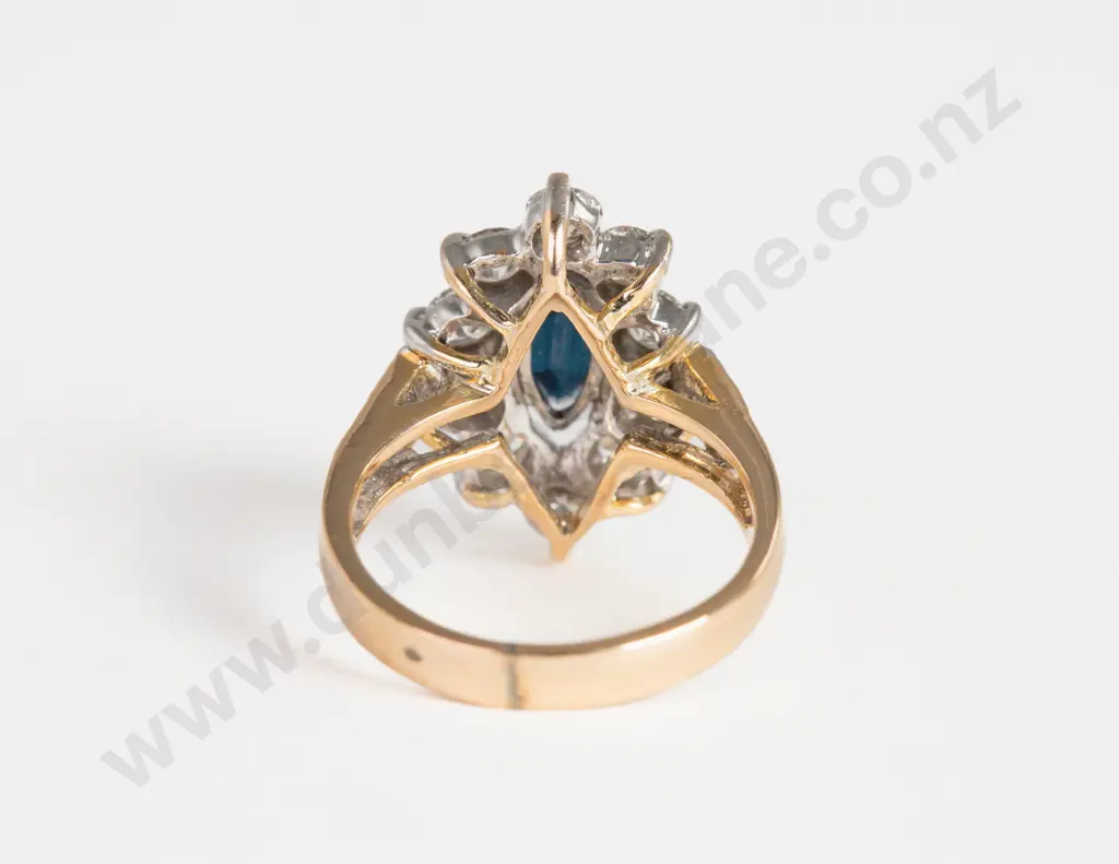 18ct 15Stone Sapphire and Diamond Dress Ring Image 1++