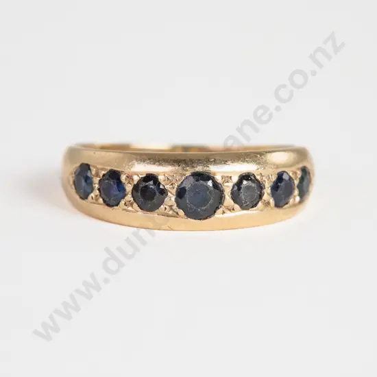 9ct Seven Stone Sapphire Band Ring