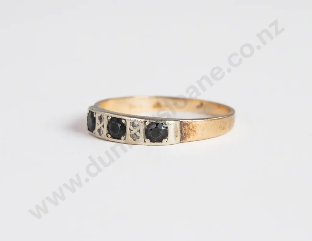 9ct Three Stone Sapphire Eternity Band Image 1++