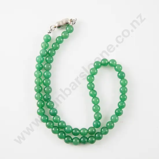 Single Strand Uniform Chrysoprase Beaded Necklace