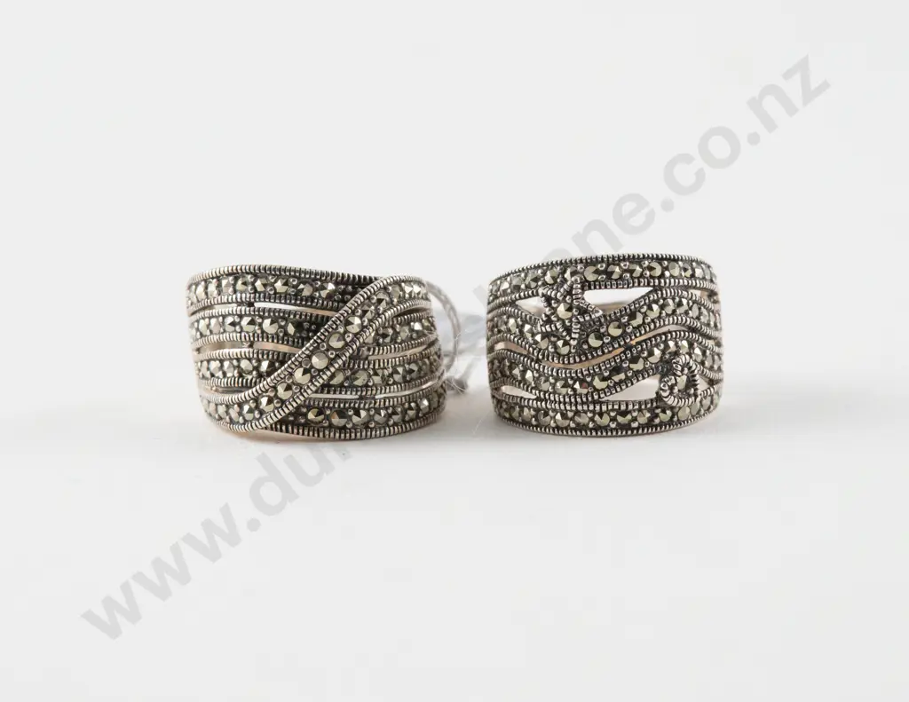 Two Swarovski S/S and Marcasite Dress Rings Image 1++