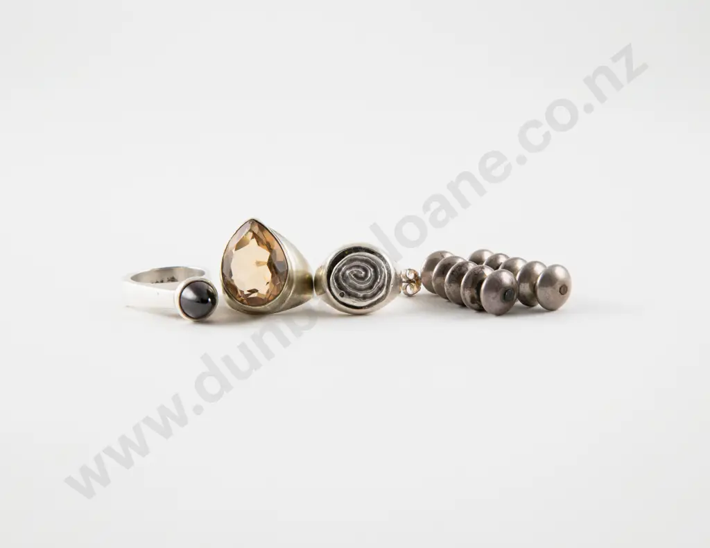 Mexican .925 Silver Pendant Drop Earrings Image 1++
