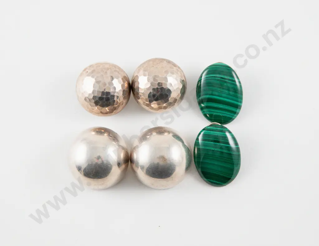 Two Pairs of Sterling Silver Clip On Earrings Image 1++
