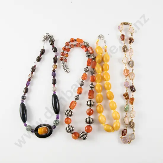 Collection of Four Various Beaded Necklaces