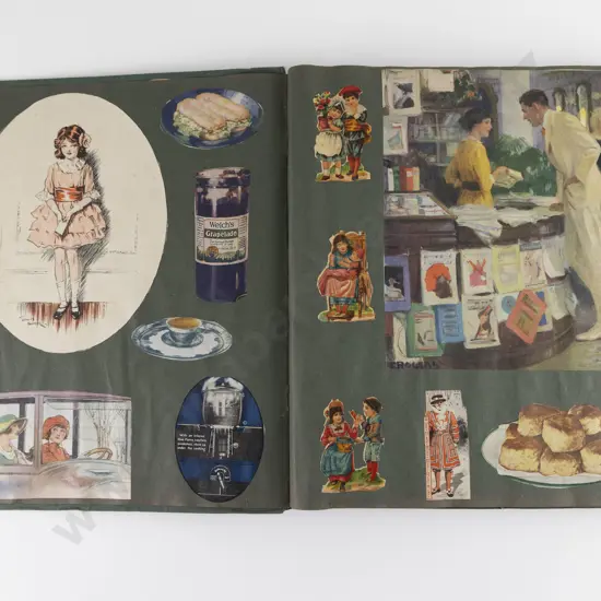 C1920's Scrap Book and Magazine Cut Outs Album