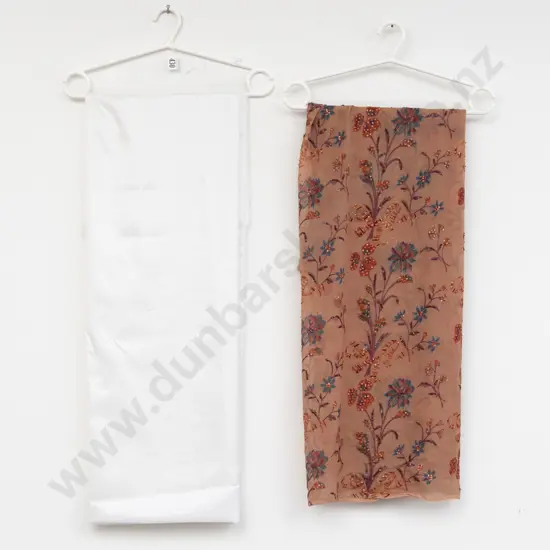 White and Embroidered Silk Fabric